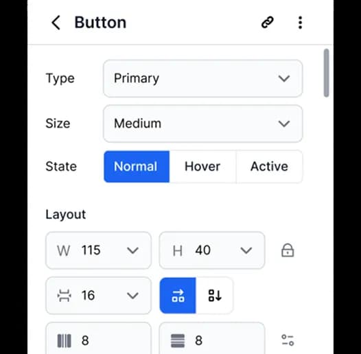 Button context menu