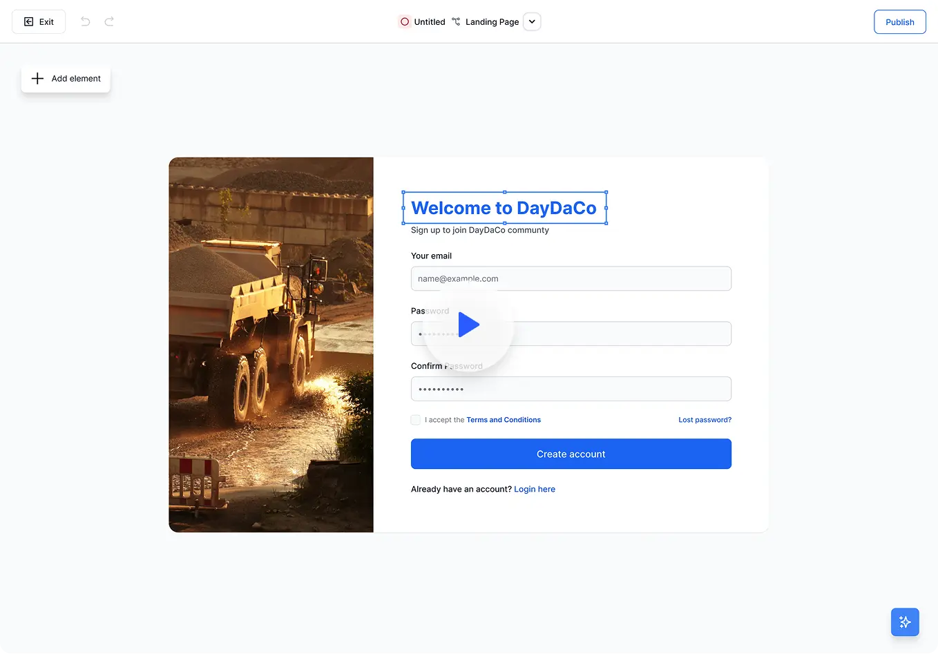Product preview showing a web application